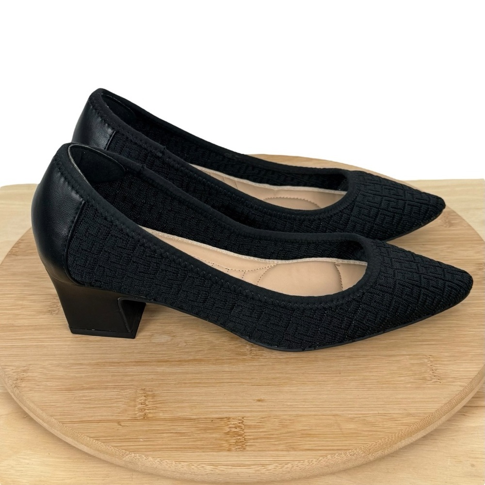 Adrienne Vittadini Black Low Block Heel Pumps - Picture 2 of 12